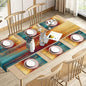 Emvency Table Runner and Placemats Set of 6, Abstract Vintage Rust | Painting by Emvency