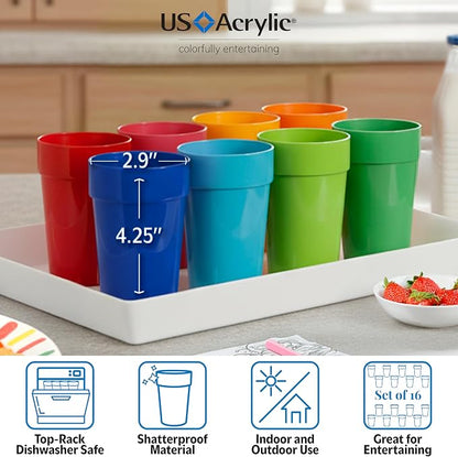 US Acrylic Spectrum Unbreakable Plastic 10 ounce Stackable Juice Tumblers in 8 - Image 4