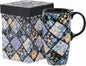 Topadorn 17oz Diamond Floral Ceramic Travel Mug by Topadorn