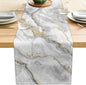 Marble Table Runner 13x71 Inch Gold Grey Table Dresser Runners Modern Table by LXXTK