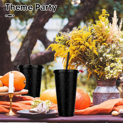 24 Pack Plastic Tumblers with Lids and Straw, Reusable Cups with Lids and - Image 7