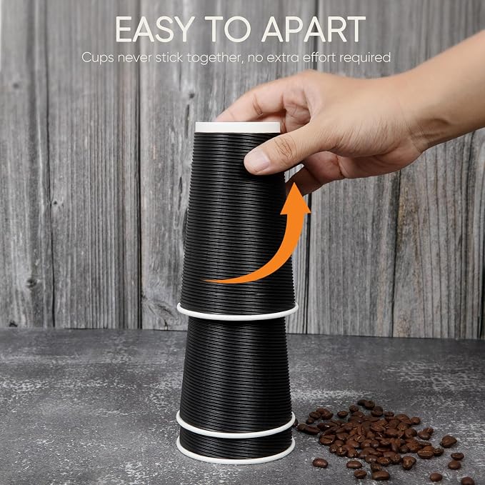 100 Pack 12 oz Disposable Coffee Cups - Image 6