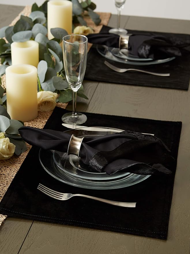 DII Velvet Collection Tabletop, Placemat Set - Image 7