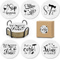 Funny Sayings Cork Coasters for Drinks Absorbents with Holder 6 Pcs Gift Set,Wine Lovers Gifts,Unique Present for Housewarming,Living Room Decor,Kitchen Decor Accessories.