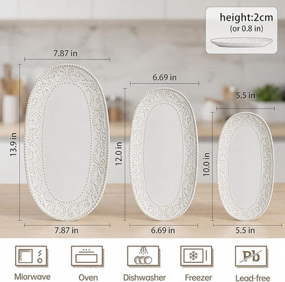 Serving Platters Set, Embossed Serving Trays - Image 4
