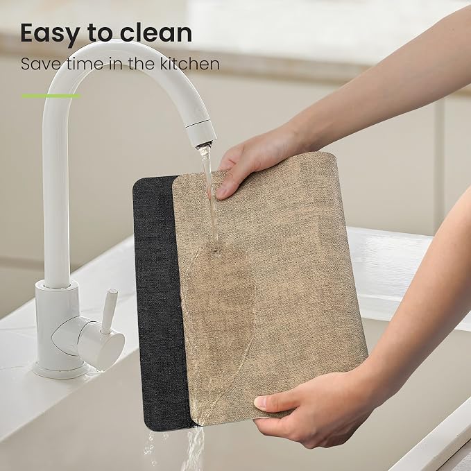 Fyvva Placemats Set of 6 Wipeable Reversible Faux Leather - Image 5