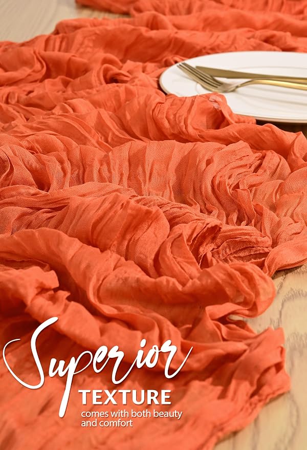 30 Pack Cheesecloth Table Runner 10FT Orange Table Runner Boho Gauze Cheese - Image 4