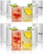 Ribbed Glassware Vintage Drinking Glasses 12Pcs by Megarte