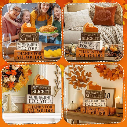 Moucuny 4 Pcs Fall Coffee Table Decor Fall Decoration - Image 5