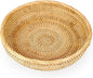 Hipiwe 9.9" Round Key Basket Bowl for Entryway Table Wicker Storage Basket Woven Keys Bowl Holder Crackers Fruit Candy Serving Tray Rattan Organizer Basket for Remote Control Wallet Cell Phone