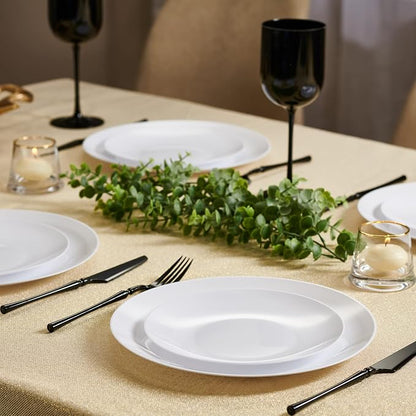 PLASTICPRO White Plastic Design Party Plates Premium heavyweight Elegant 128 - Image 3