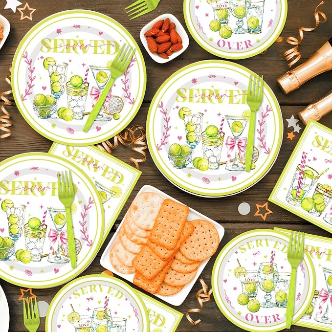 96Pcs Tennis Party Decorations Tableware Set Tennis Served Birthday Paper - Image 7