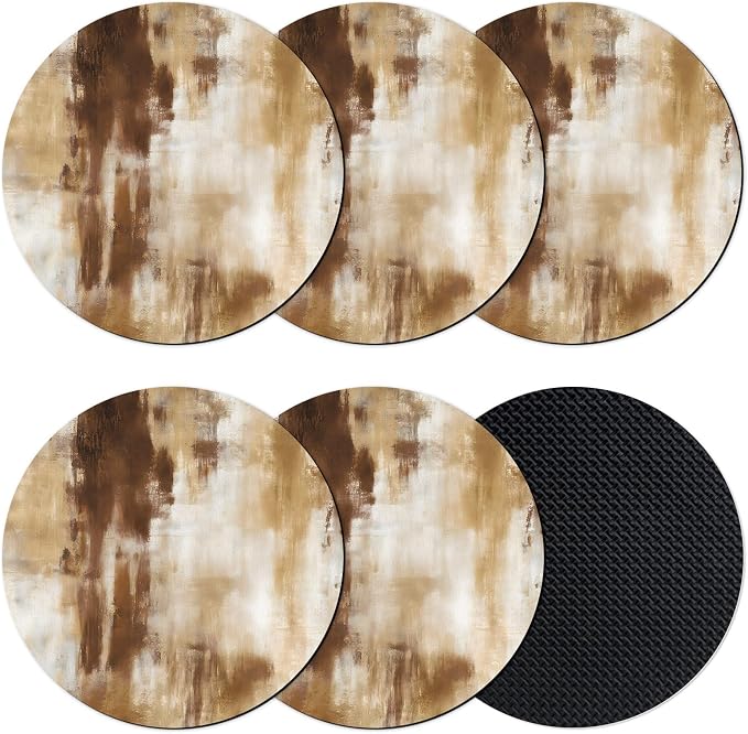 Abstract Minimalist Coasters Set of 6, Absorbent Coasters by Unknown
