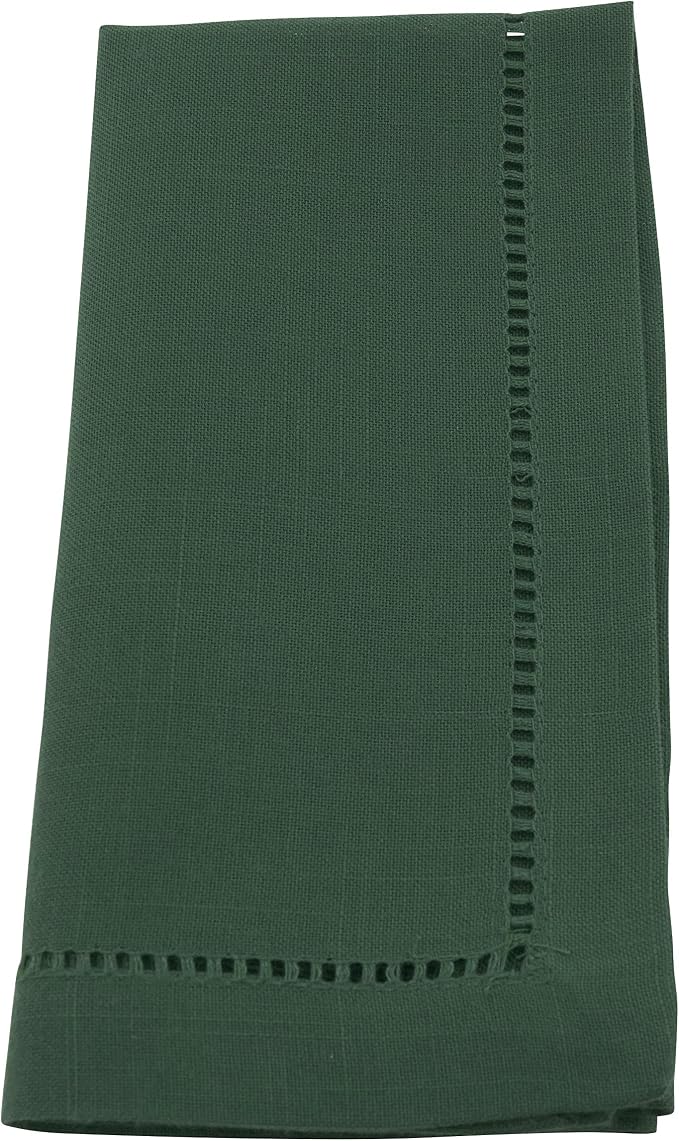 SARO LIFESTYLE Hemstitched Border Dinner Napkin, Jasper Green by SaroLifestyle