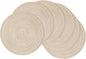 SHACOS 15 inch Round Braided Placemats Set of 6 Cotton Polyester Place Mats Non Slip Heat Resistant Washable Table Mats for Kitchen Dining Party Table Decor (Beige, 6)
