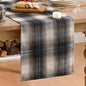 Artoid Mode Dark Blue Brown Farmhouse Plaid Table Runner, Winter Rustic Holiday by ArtoidMode