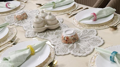 Beaded Table Runner, 36x13 | Glass beads on polyester backing, handcrafted - Image 2