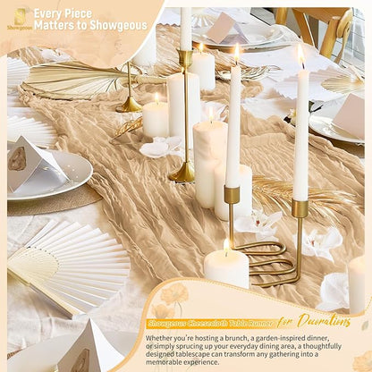 Showgeous 30 Pack Nude Cheesecloth Table Runner, 17 x 108 Inches | Boho - Image 8