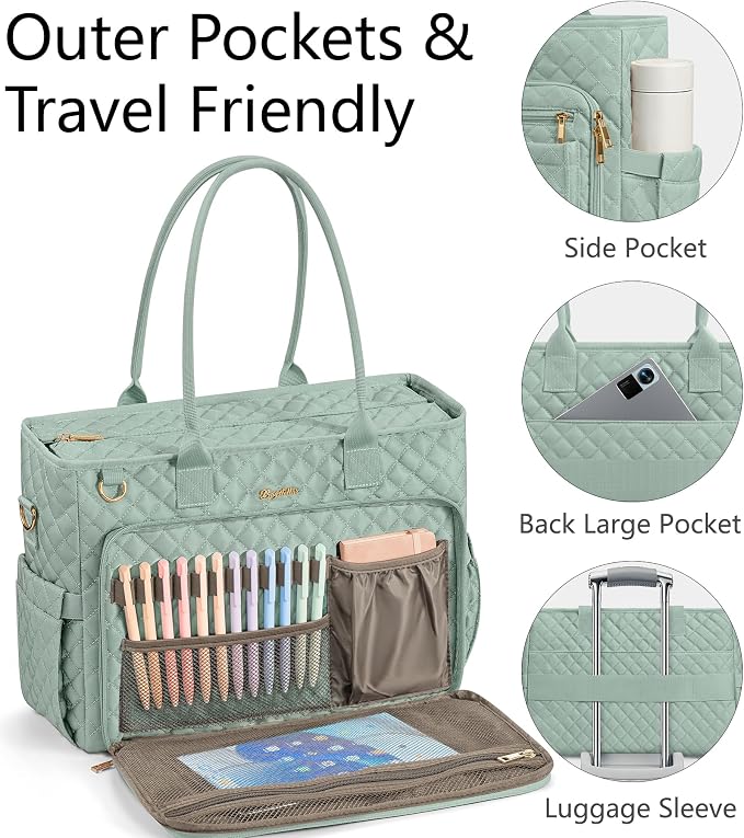 Bagstellar Teacher Tote Bag for Women, 15.6" Laptop Work Tote Computer Bag | - Image 6