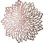 Snowkingdom 18 Pack Rose Gold Placemats Bulk Metallic Pressed Vinyl for Mother's Day Dinning Table Decoration Floral Mats Round Floral Charger Decoration for Weddings Christmas Holiday