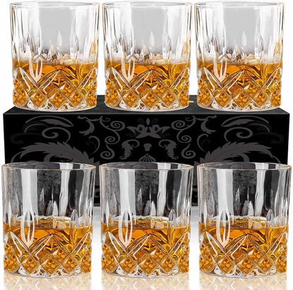 OPAYLY Whiskey Glasses Set of 6, Rocks Glasses, 10 oz Old Fashioned Tumblers by OPAYLY