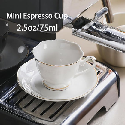 White Porcelain 75ml Demitasse Set of 8 - Image 5