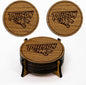 LazerEdge Wooden Coaster Set - 120+ University Designs Hand Crafted from Cherry Wood - Officially Licensed Product - 4-Pack (Towson Tigers)