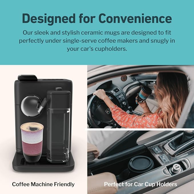 NOVA CERAMICS Coffee Travel Mug – Reusable Coffee Cup – Microwave & Dishwasher - Image 7