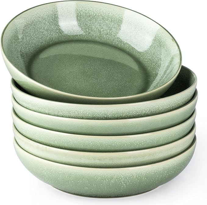 AmorArc 8.5’’ Ceramic Pasta Bowls Set of 6, 36oz Large Stoneware Bowls Set | by AmorArc