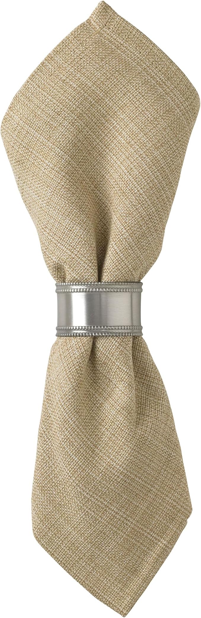 Park Designs Pewter Beaded Napkin Ring Set of 4 | Metal | Shiny Metallic Silver by ParkDesigns