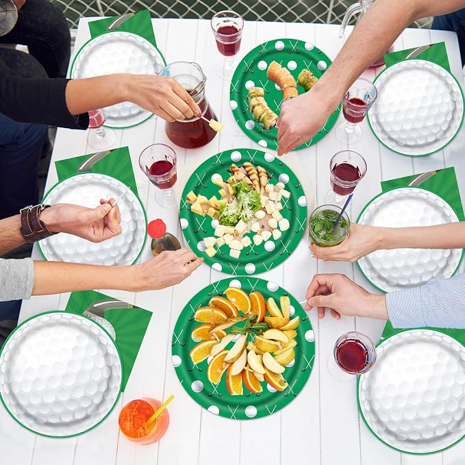Rakuto Golf Party Decorations 96PCS Plates Napkins Forks Tableware | Golf - Image 8
