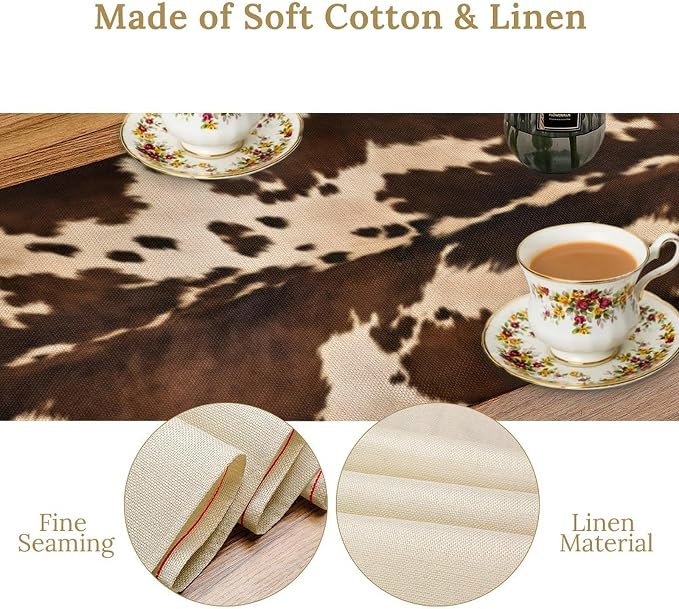 Cow Print Table Runner, 13x60 Inch - Image 6