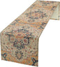 Bohemia Orange Table Runner, Rustic Farmhouse Vintage Geometric Floral Print by JanJCurt