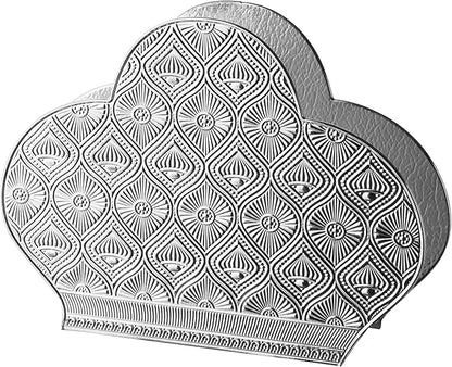 Alisveristime Zamac Napkin Holder – Decorative Elegant Metal Napkin Organizer for Table or Countertop Use (Silver)