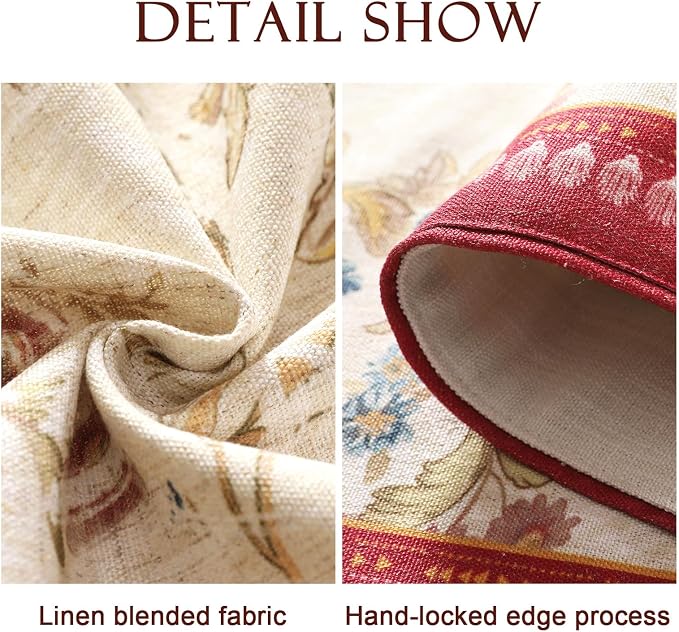 patdrea Designer Farmhouse Linen Extra Long Table Runner, Rustic Cottage Mauve - Image 5