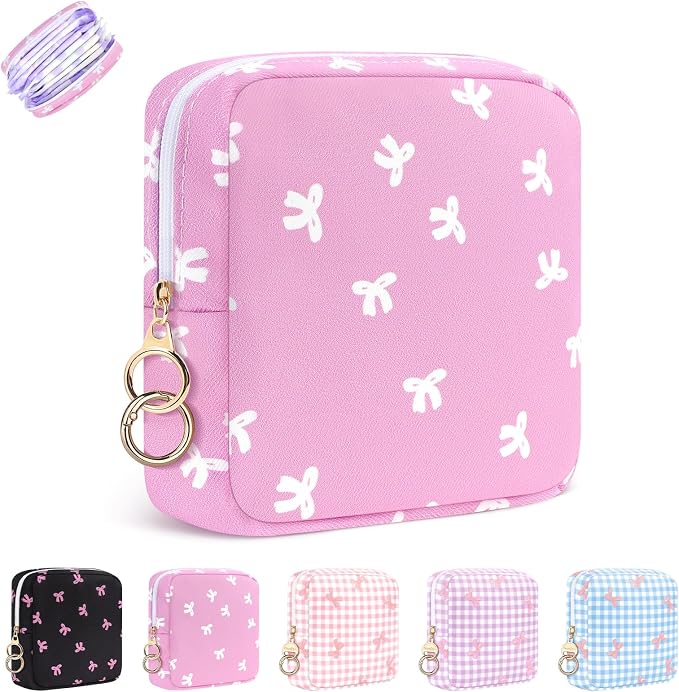 Period Bag for Teen Girls, Canvas Sanitary Napkin Storage Bag by PlaytotheExtreme