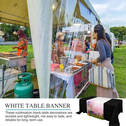 1 Pcs White Sublimation Table Runners Blanks 30 x 72 Inch Polyester Table - Image 6