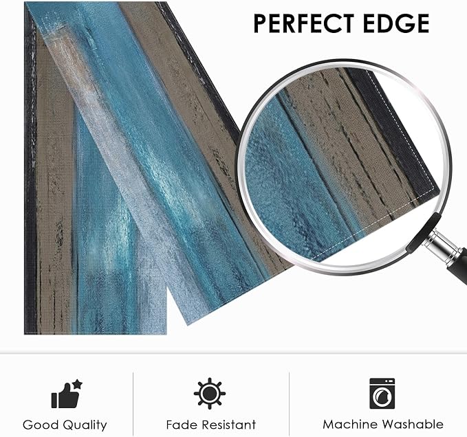Emvency Table Runner, 13x72 Inch, Abstract Modern Blue | Grey Painting Dining - Image 3