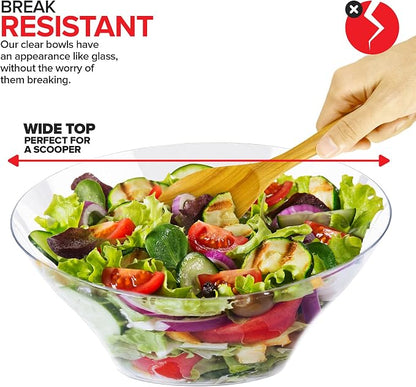 54oz Clear Plastic Serving Bowls Large Disposable Candy Dishes, Buffet - Image 4