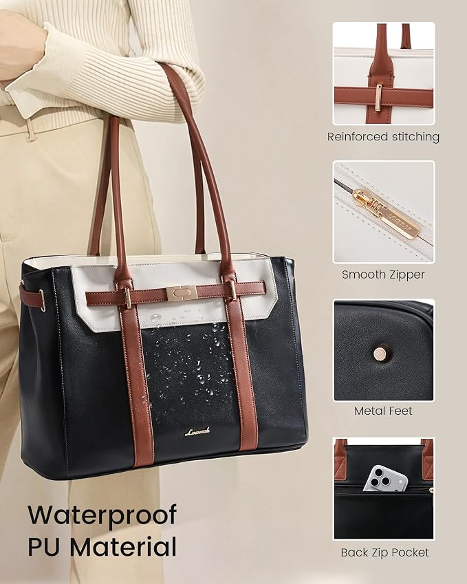 LOVEVOOK Laptop Tote Bag for Women, 2-in-1 Work Teacher Bags - Image 6