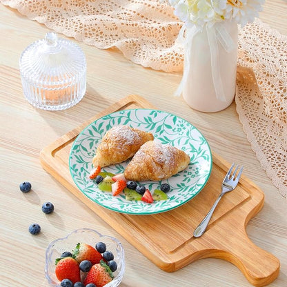 vancasso 8.25" Pastel Salad Plates Set of 6, Vintage Ceramic | Microwave - Image 6