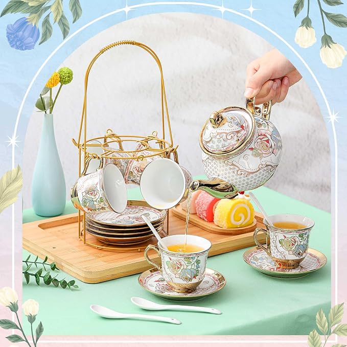 Zhehao 20 Pcs Porcelain Tea Set - Image 3