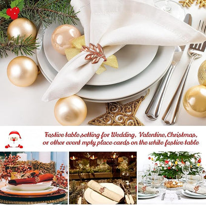 WILLBOND Leaf Napkin Rings Holders Fall Party Napkin Rings - Image 6