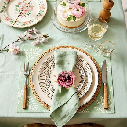 Handmade Flower Napkin Rings Set of 6, Valentine's, Thanksgiving Table - Image 4