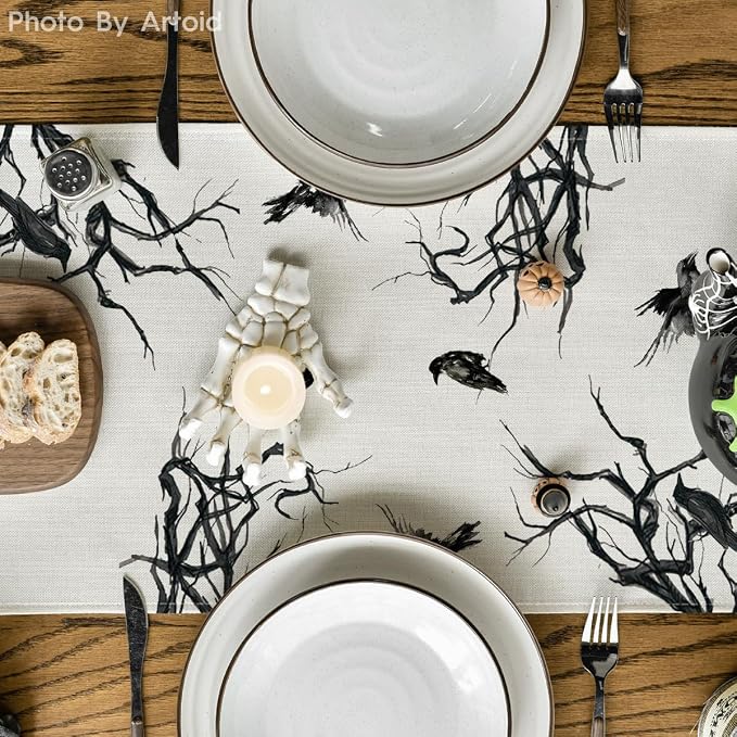Artoid Mode 210 GSM Halloween Table Runner 13x120 Inch Home Party Decor | - Image 3