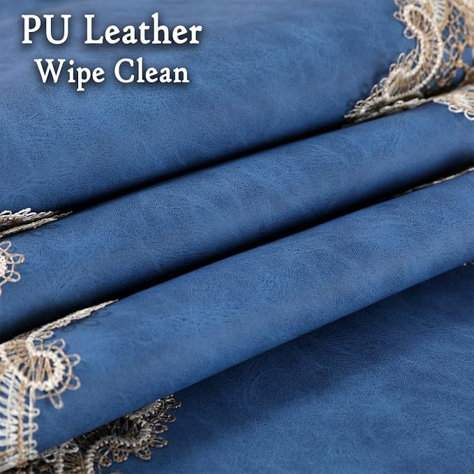 Lace Table Runner, Waterproof Oil-Proof PU Leather Table Runner - Image 6