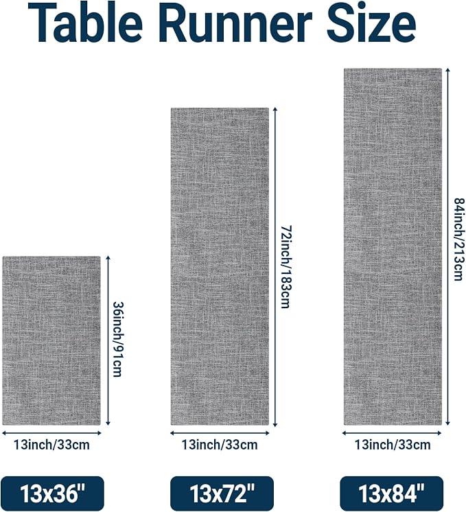 Q&J Fabric Co. Linen-Textured Table Runner 1 Pack 13x36 Inch Charcoal Grey | - Image 6