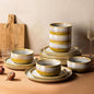Ceramic Dinnerware Set for 6, 18-Piece Plates and Bowls Set | Handmade Reactive by TheTerra