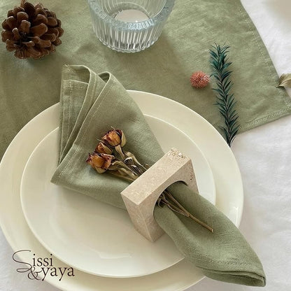 Natural Beige Travertine Napkin Ring - Image 7