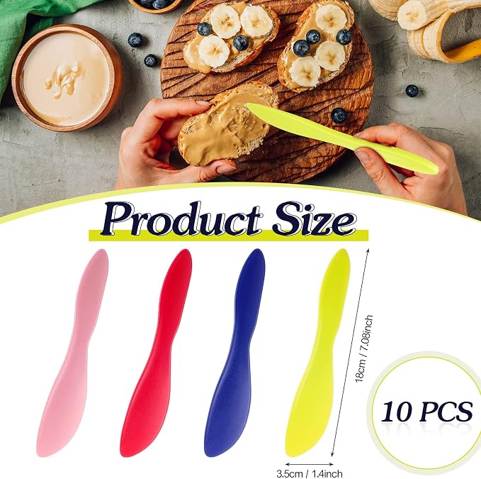 10 Pieces Plastic Butter Spreader Multi Purpose Butter Knife Spreader Versatile - Image 2